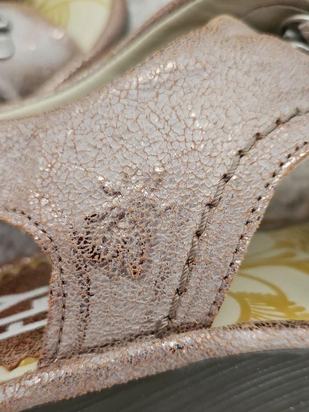 Fly London Metallic Leather Lace Up Platform Sandal EU 36 EUC